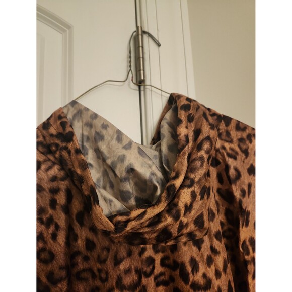Chico's Leopard-Print Poncho Rain Cover-up One Size - Picture 8 of 10